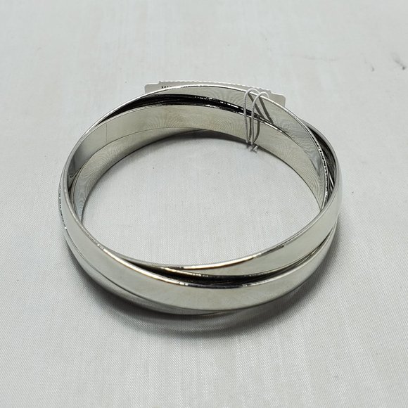 New York & Company silver trinity 3pc bangle bracelet set - Picture 1 of 7